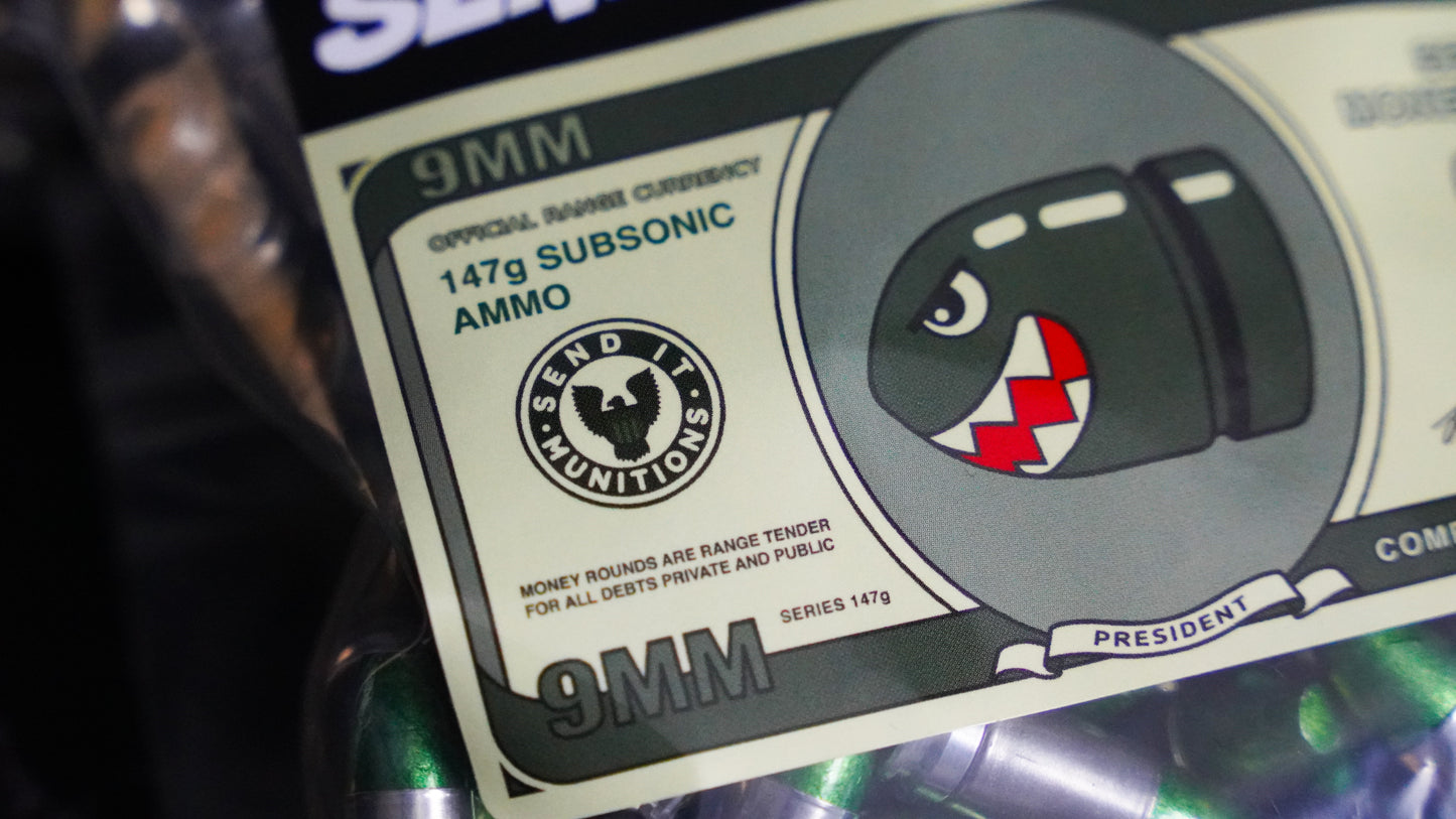 Money Rounds: Ultra Low Recoil 147g 9mm (100 count)